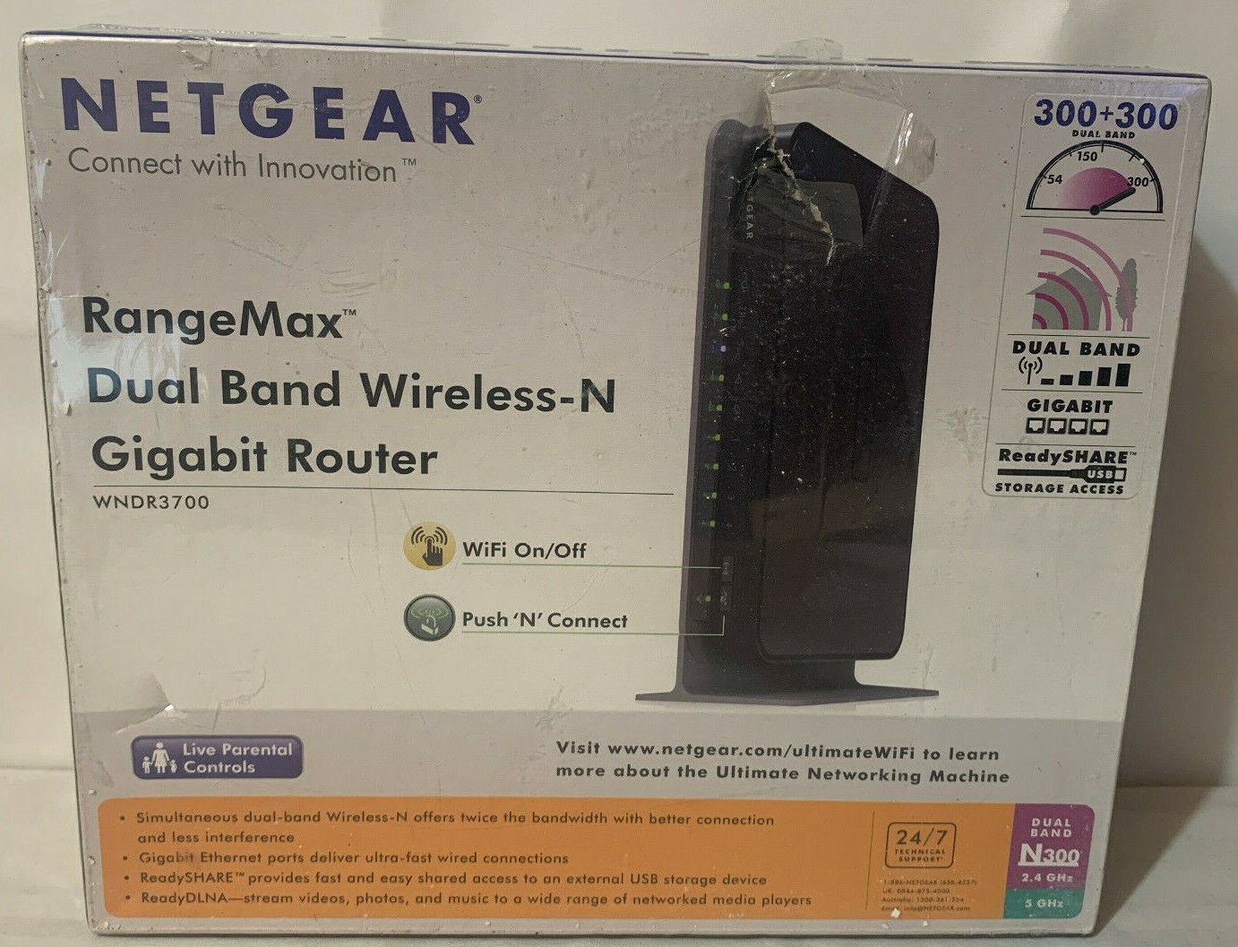 Netgear N600 300 Mbps 4-Port Gigabit Wireless N Router (WNDR3700)