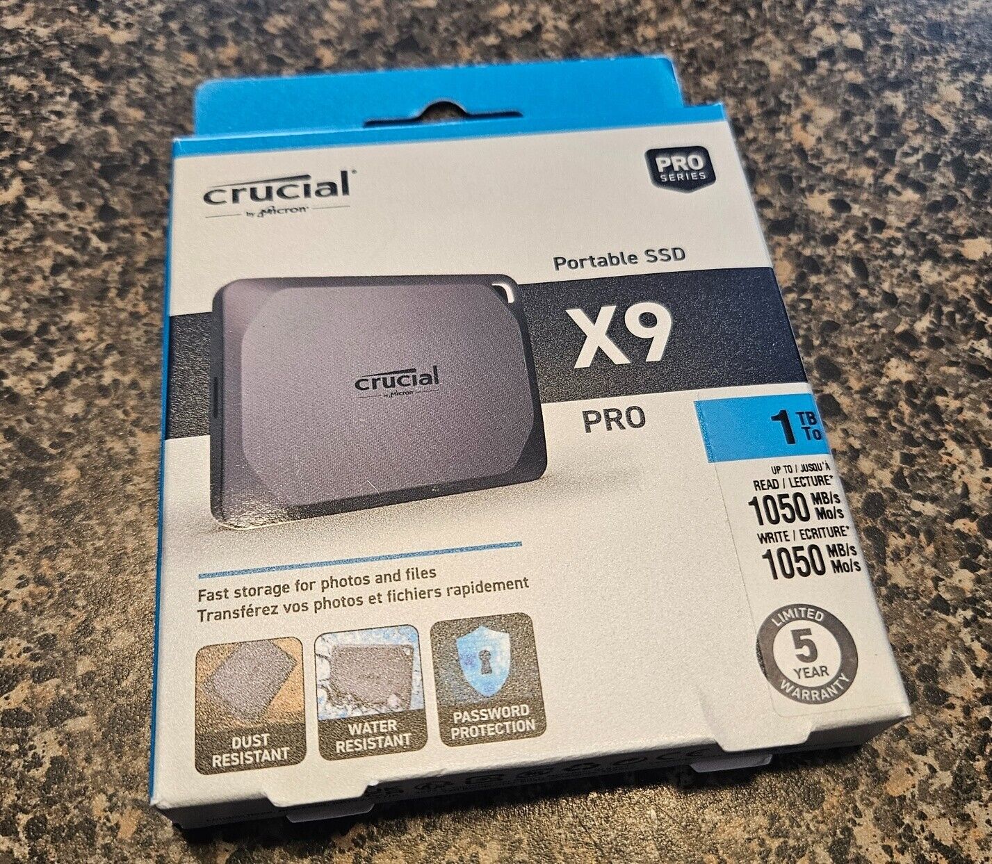 Crucial X9 Pro USB 3.2 Type-C Portable External SSD #CT1000X9PROSSD9 NEW SEALED
