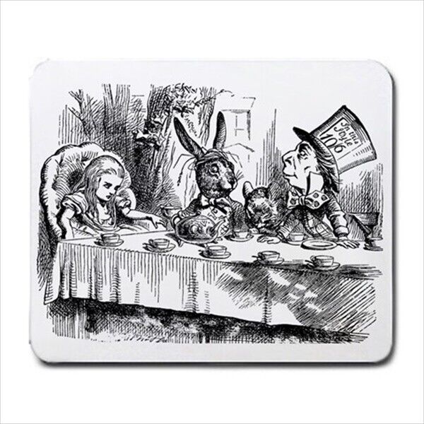 Mad Hatter Tea Party Alice In Wonderland Art Mouse Pad Mat Mousepad New