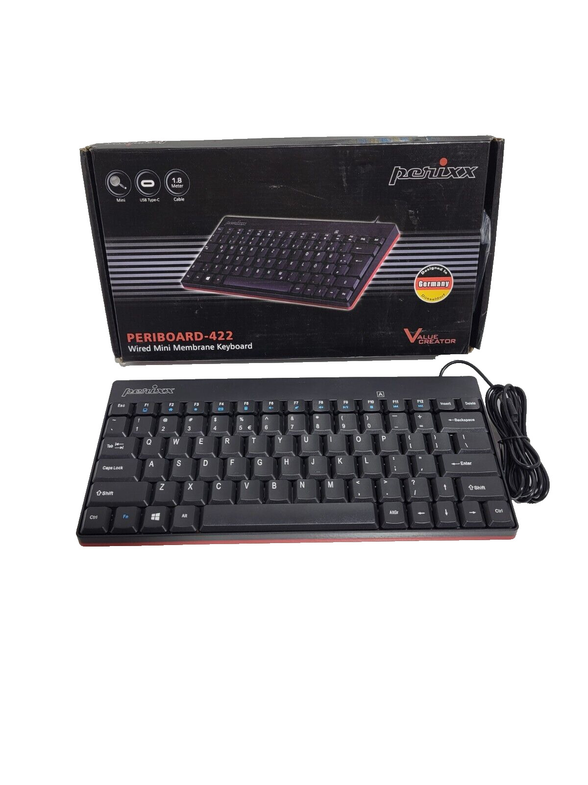 Perixx periboard-106, Wired USB Full Size Keyboard, English Qwerty, black NEW