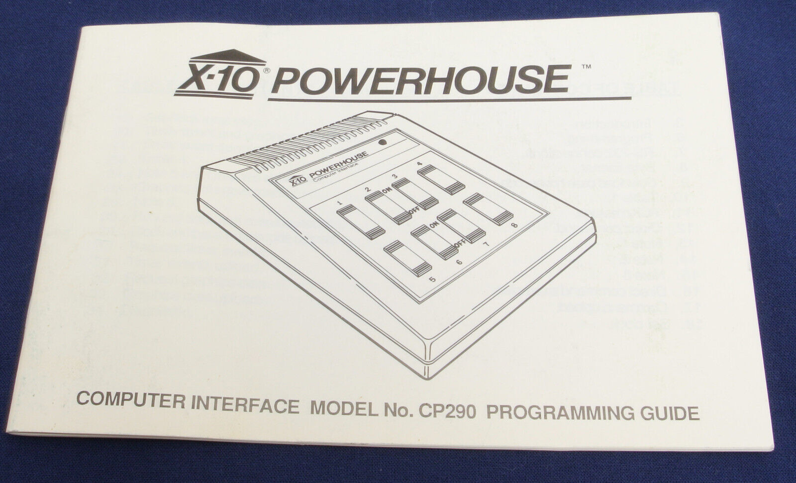 X-10 Powerhouse Computer Interface CP290 Programming Guide Manual Vintage