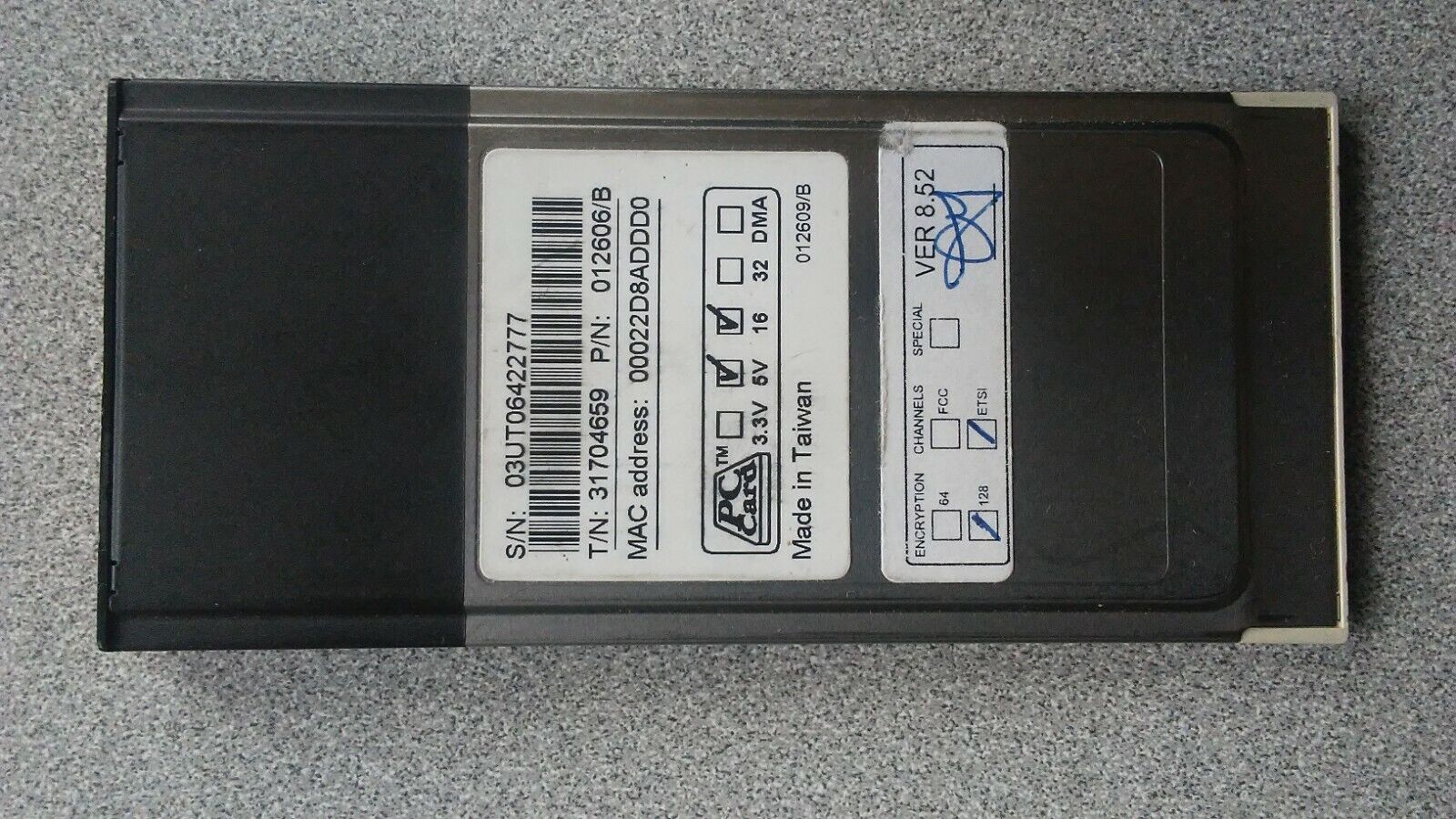 Orinoco Lucent Wavelan 11Mbps PC Gold Card 012606/B PCMCIA ETSI Radio