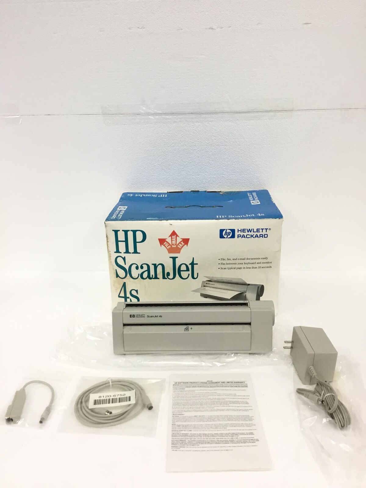 NEW HP Scanjet 4S Scanner with AC Adapter - PS-2 Cable - WORKING 