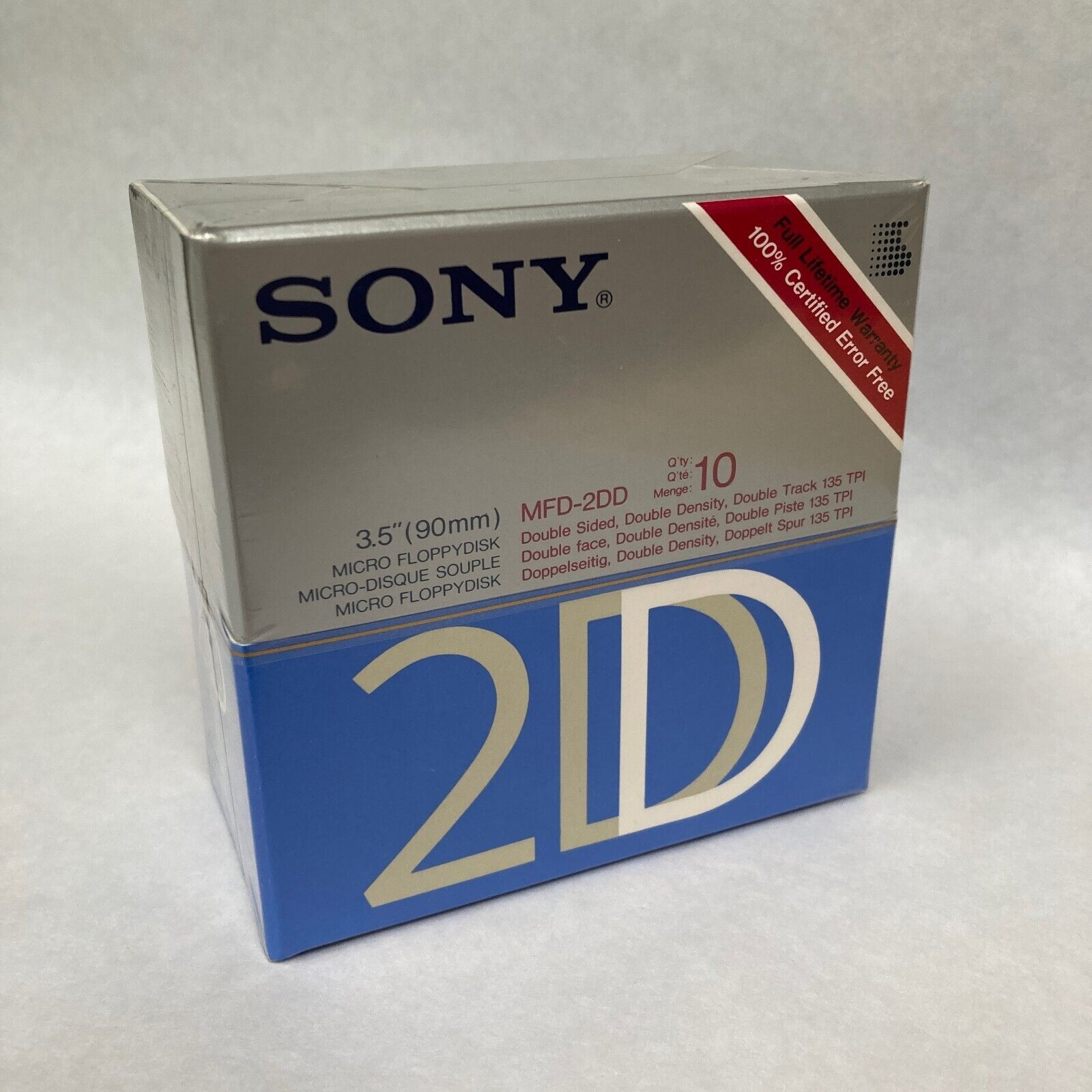 Sony MFD 2DD-3.5 Inch-1MB-10 pack (Micro Floppydisk Double Density) 135 TPI