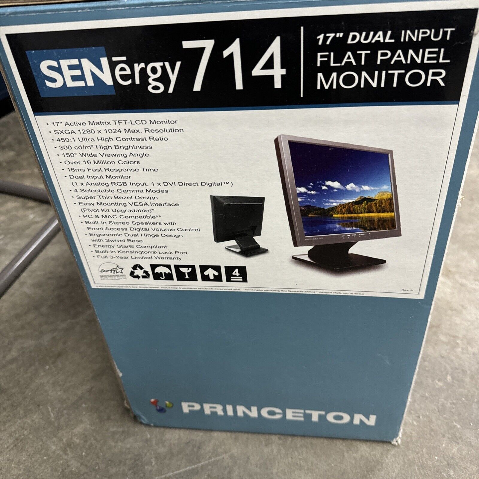 Princeton SENergy 714 17” Dual Input Flat Panel Computer Monitor From 2004