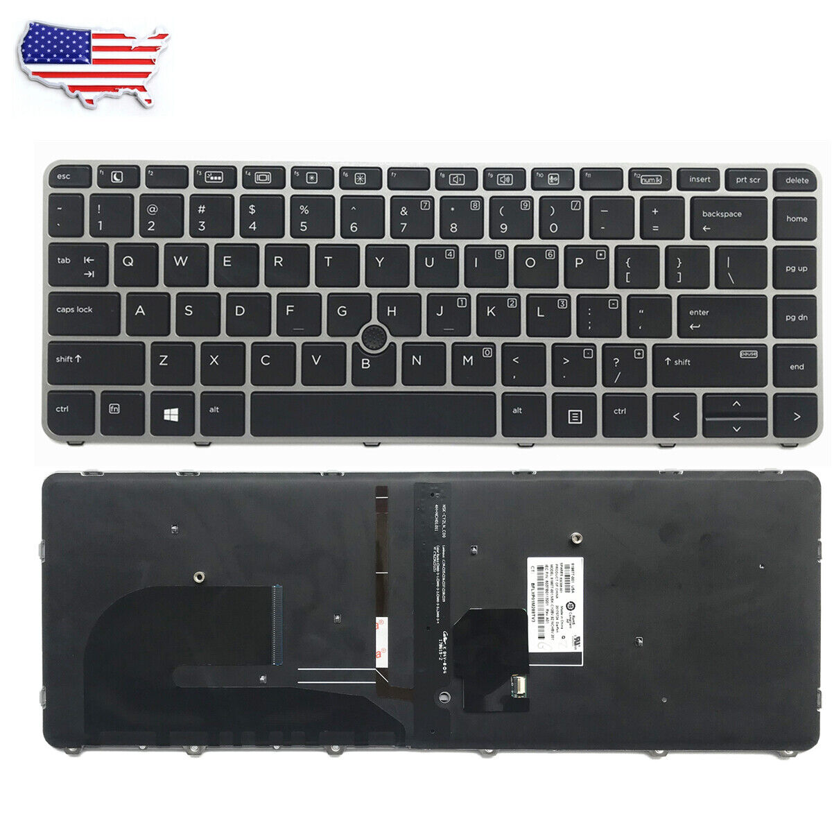 New Backlit Keyboard Fit For HP Elitebook 745 G3 G4 848 840 G3 G4 With Frame USA