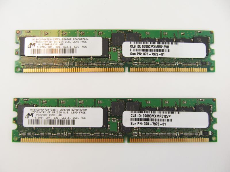 Sun 540-6466 (X8703A) 1GB (2 � 512MB  370-7972) Memory Kit 4z