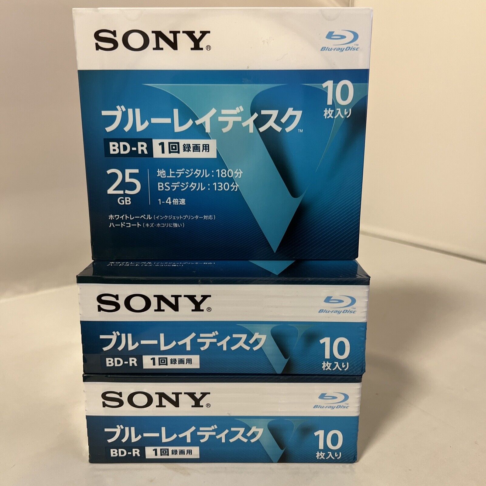 Sony Bluray Disc Recordable - BDR 25GB Blank Data -Lot Of 3 - 10 Disc Per Pack