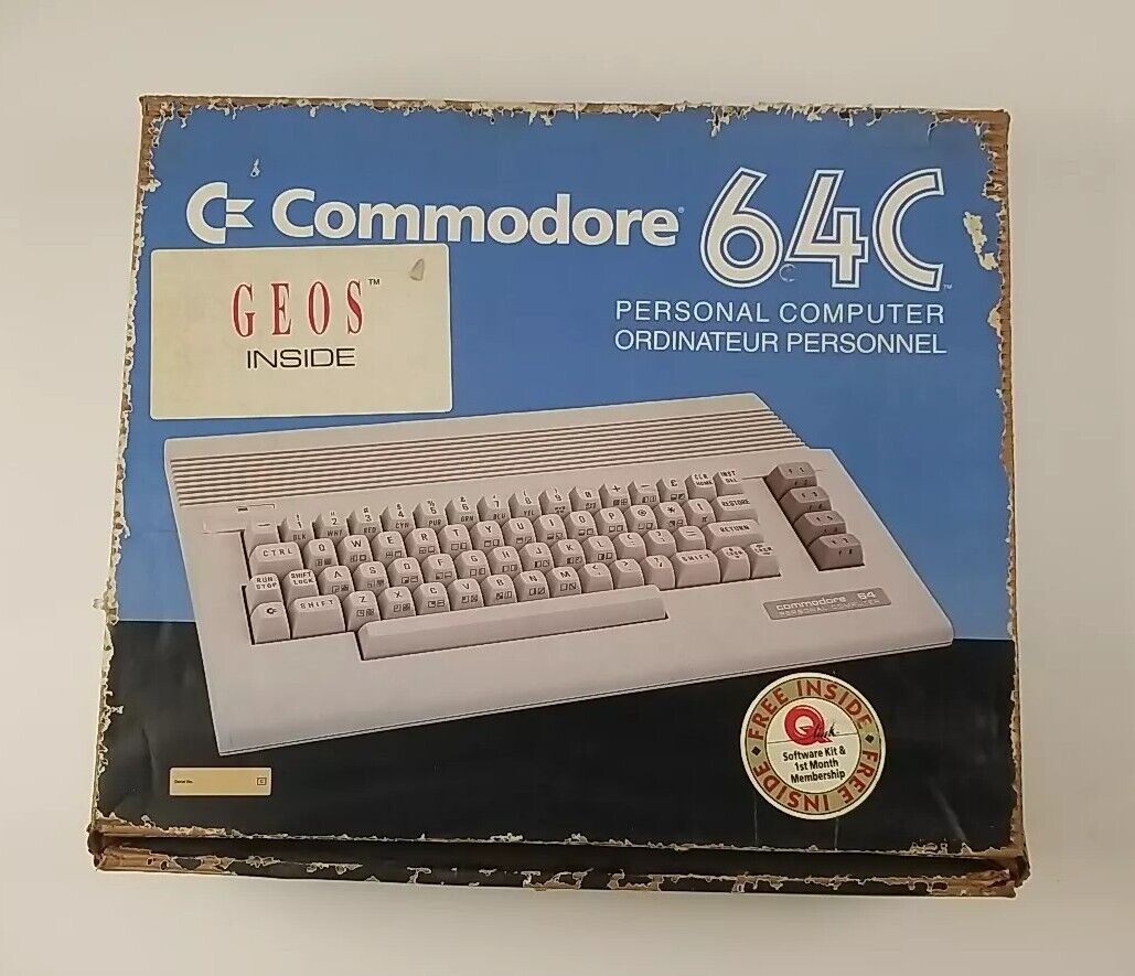 COMMODORE 64C Vintage Computer In Box Paperwork Powers On UNTESTED AS-IS