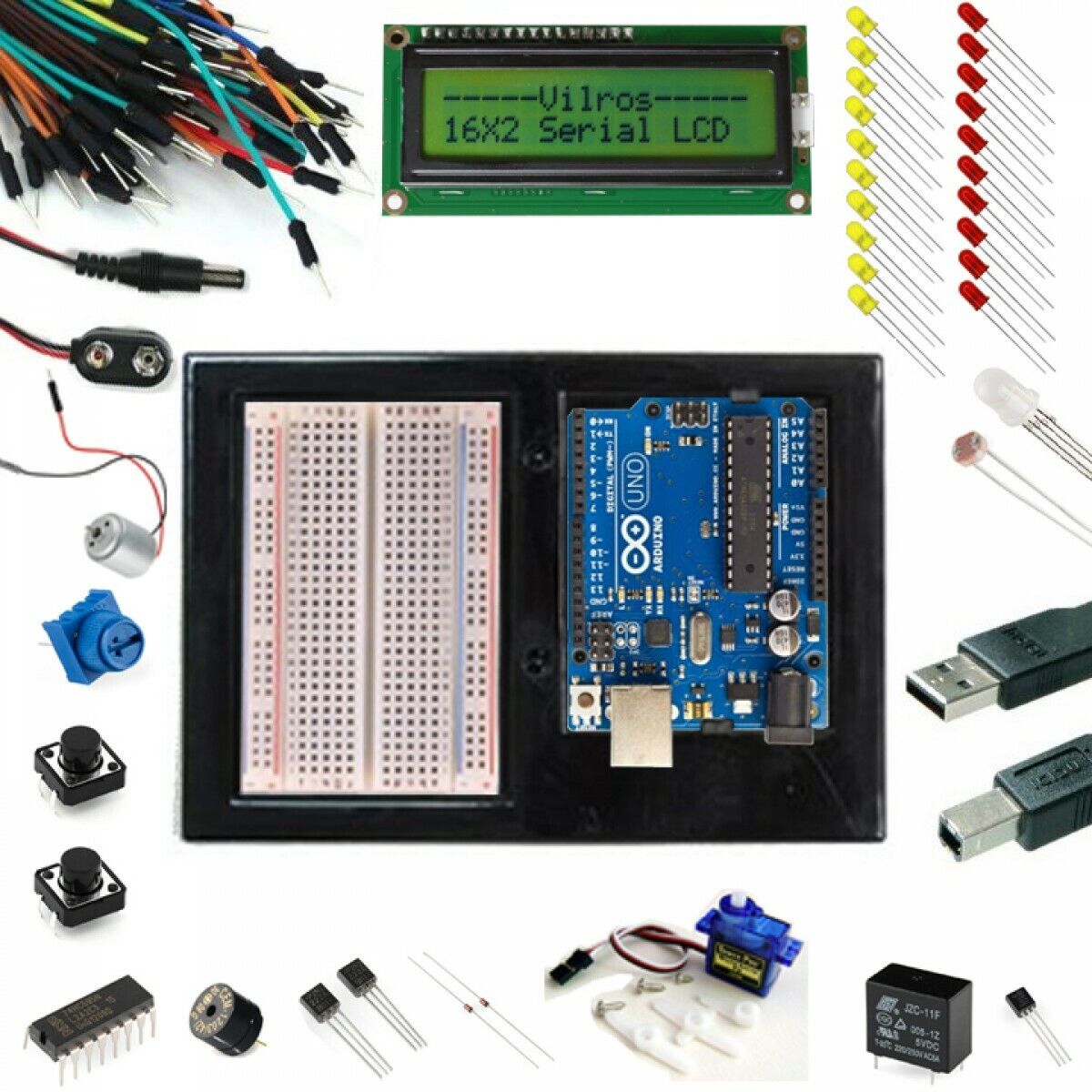 Vilros Arduino Uno Ultimate Starter Kit + LCD Module + 72 page Instruction Book