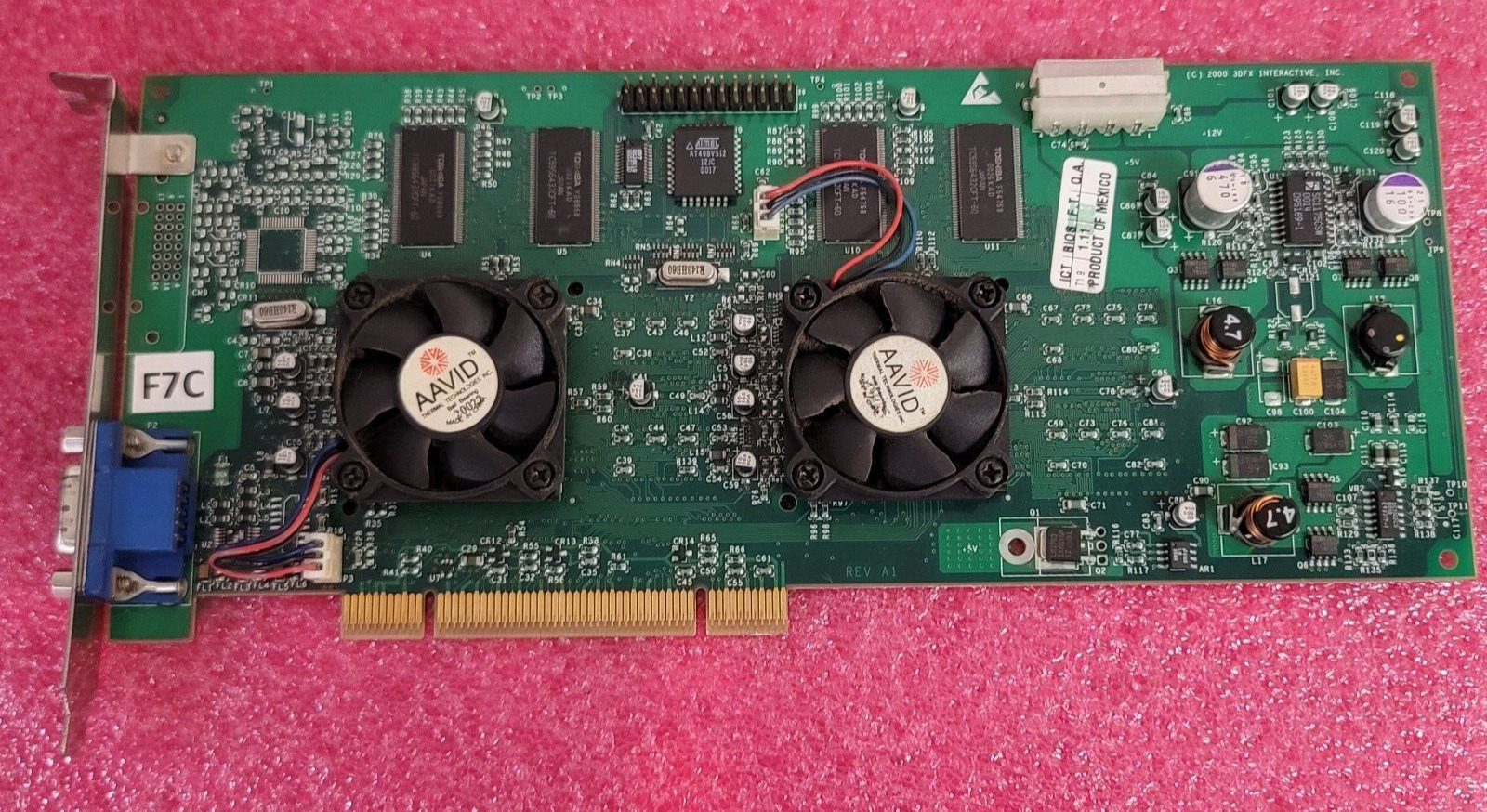 RARE 3Dfx Voodoo 5 5500 64MB PCI Video Card DOS Retro Gaming Dual Chip SLI #F7C
