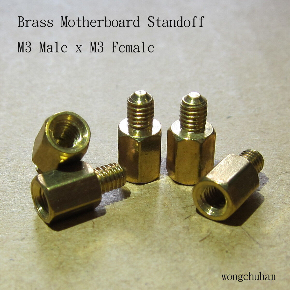 Brass motherboard standoff M3 male x M3 female - 25 pcs