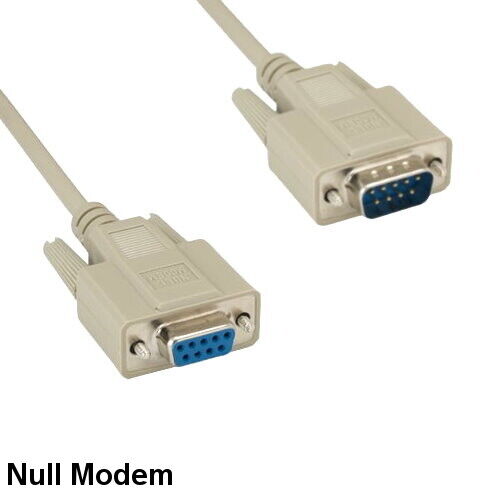 Kentek 6' Feet DB9 Null Modem Serial Extension Cable Cord RS-232 Male/Female