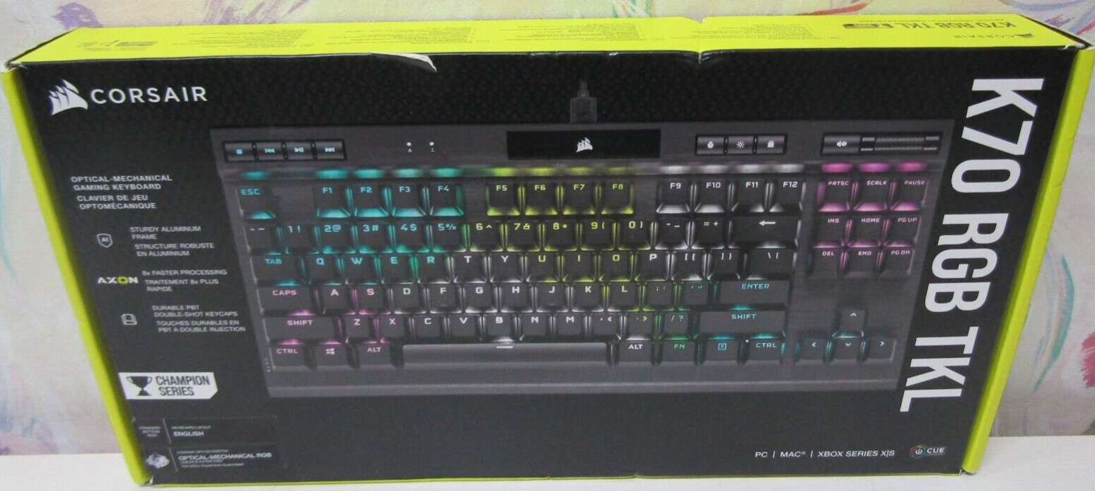 New Corsair K70 RGB TKL Optical-Mechanical Gaming Keyboard CH-911901A-NA