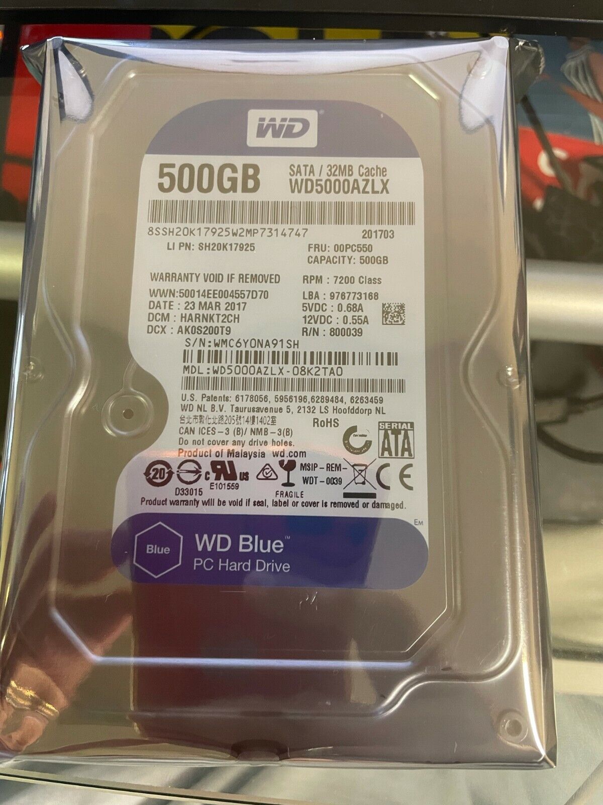 WD Blue 500GB Desktop Hard Disk Drive WD5000AZLX