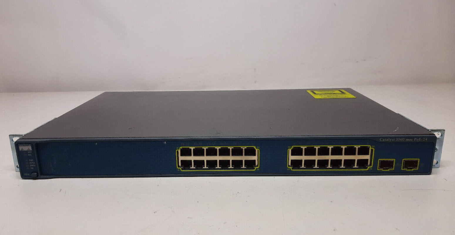 Cisco Catalyst 3560 24 Port Fast Ethernet Switch 370W PoE IOS 12 WS-C3560-24PS-E
