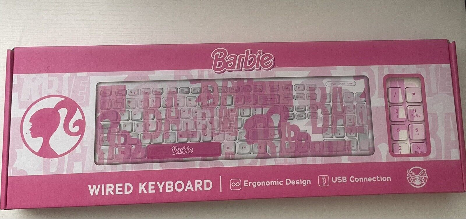 Barbie Wired USB PC Keyboard Brand New Mattel 2023