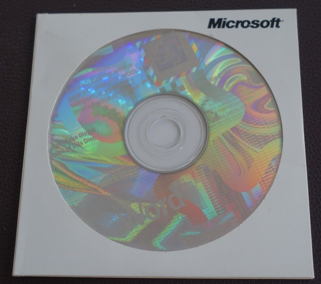 Microsoft Word 2002 installation CD with Product Key