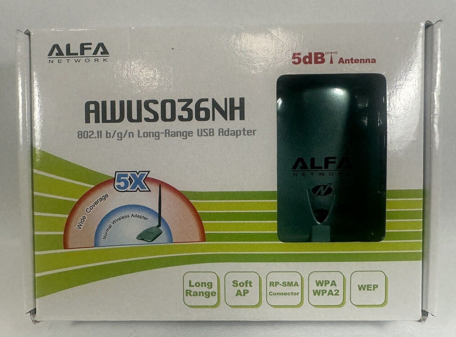 ALFA Network AWUS036NH 802.11 b/g/n Long Range Wireless USB Adapter