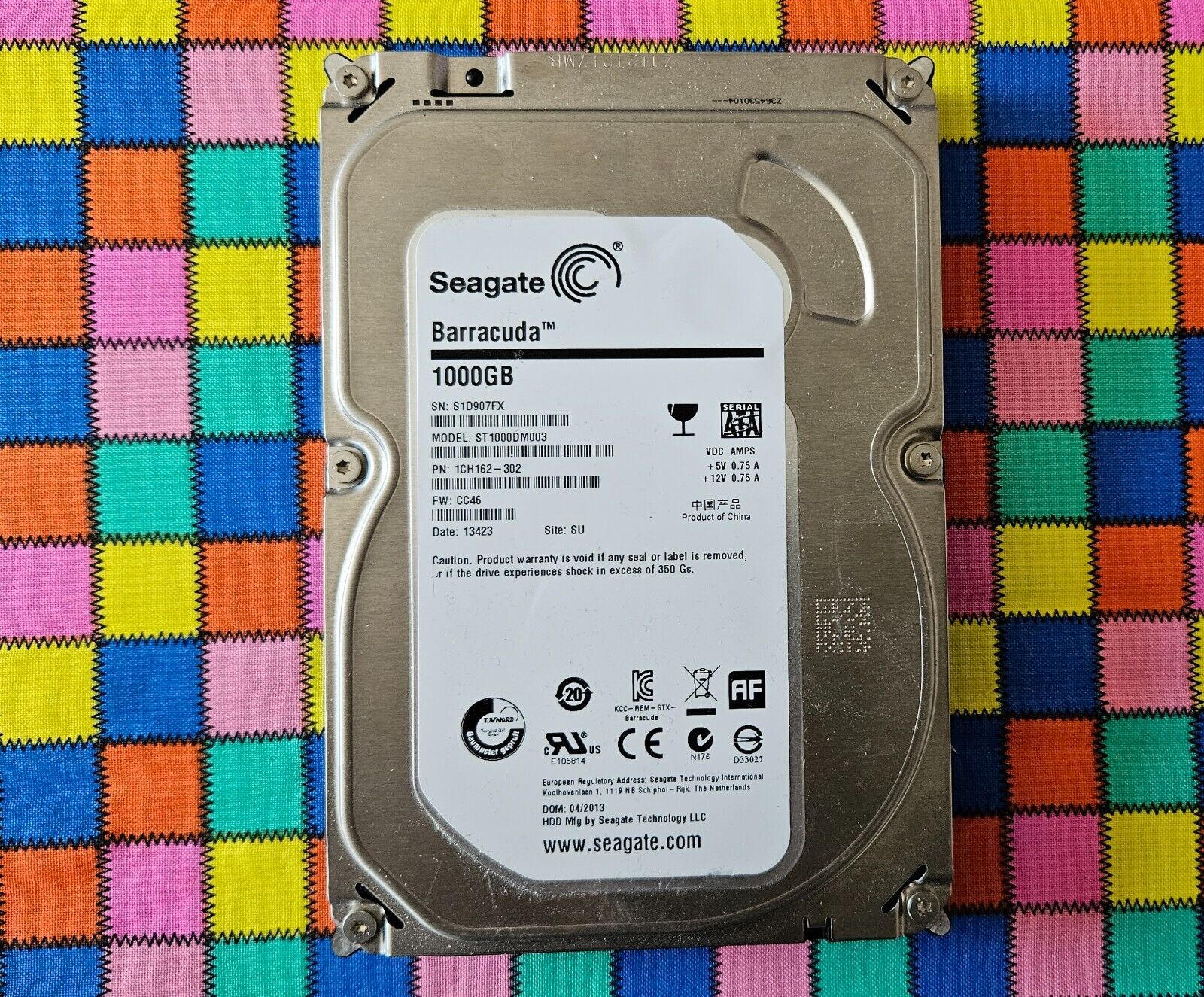 Seagate Barracuda, 1000GB, Model # ST1000DM003 - Hard Disk Drive (HDD) - USED