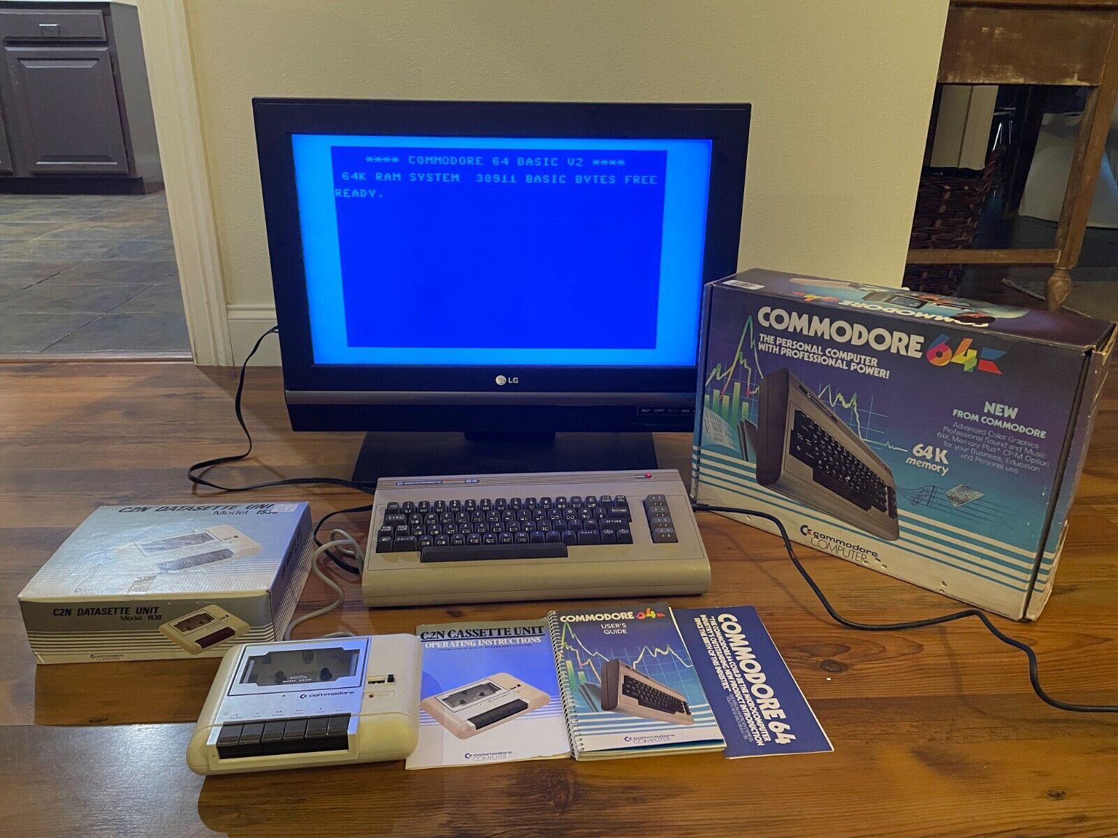 Commodore 64 Computer System with C2N 1530 Datasette Tested Working with Box