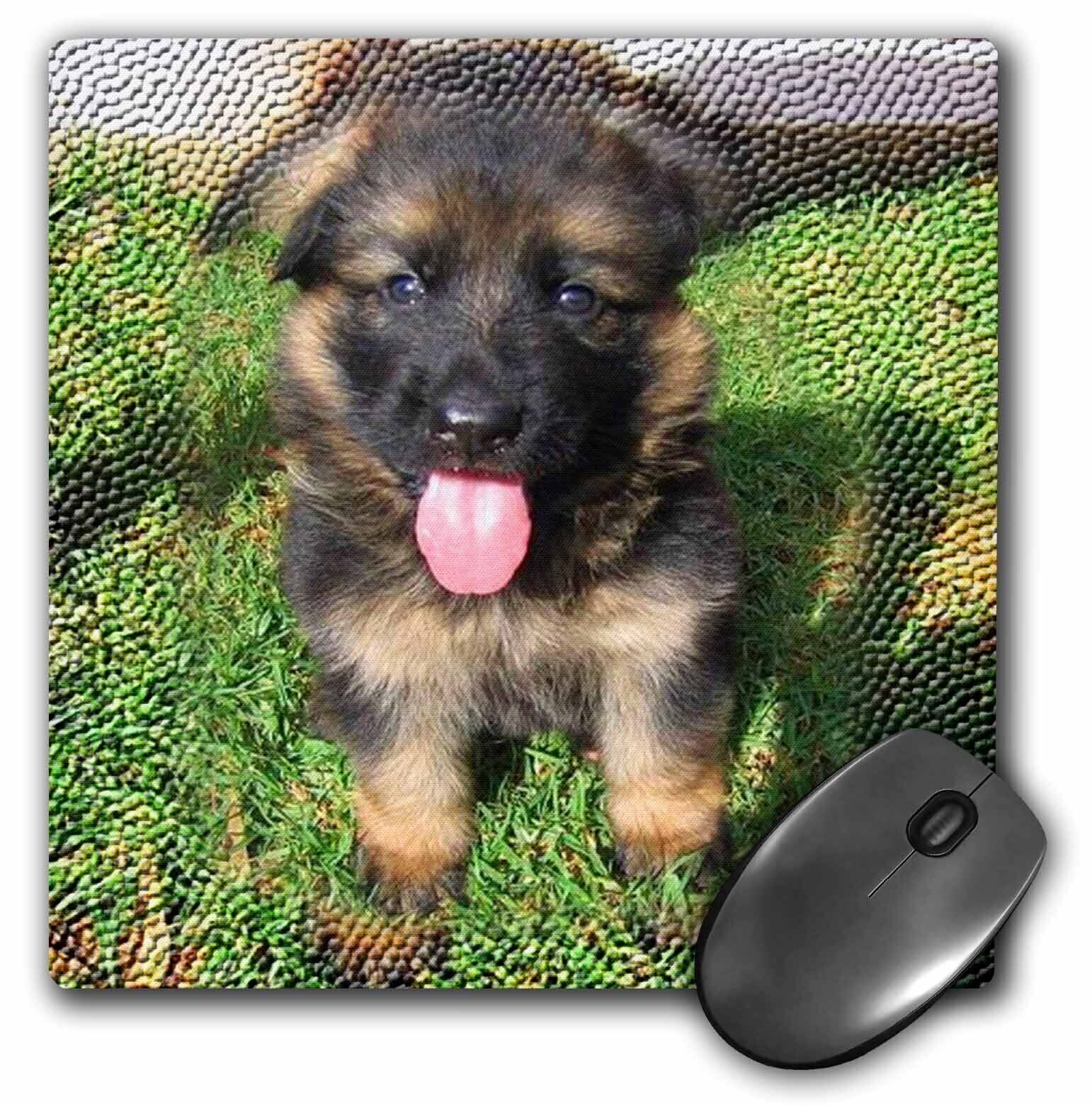 3dRose German Shepherd Puppy with Textured Background MousePad