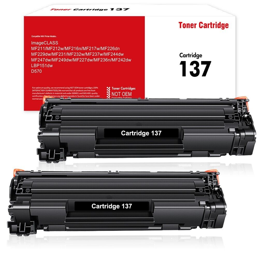 2PK CRG 137 Toner Cartridge for Canon 137 ImageClass MF242dw MF236n MF232w D570