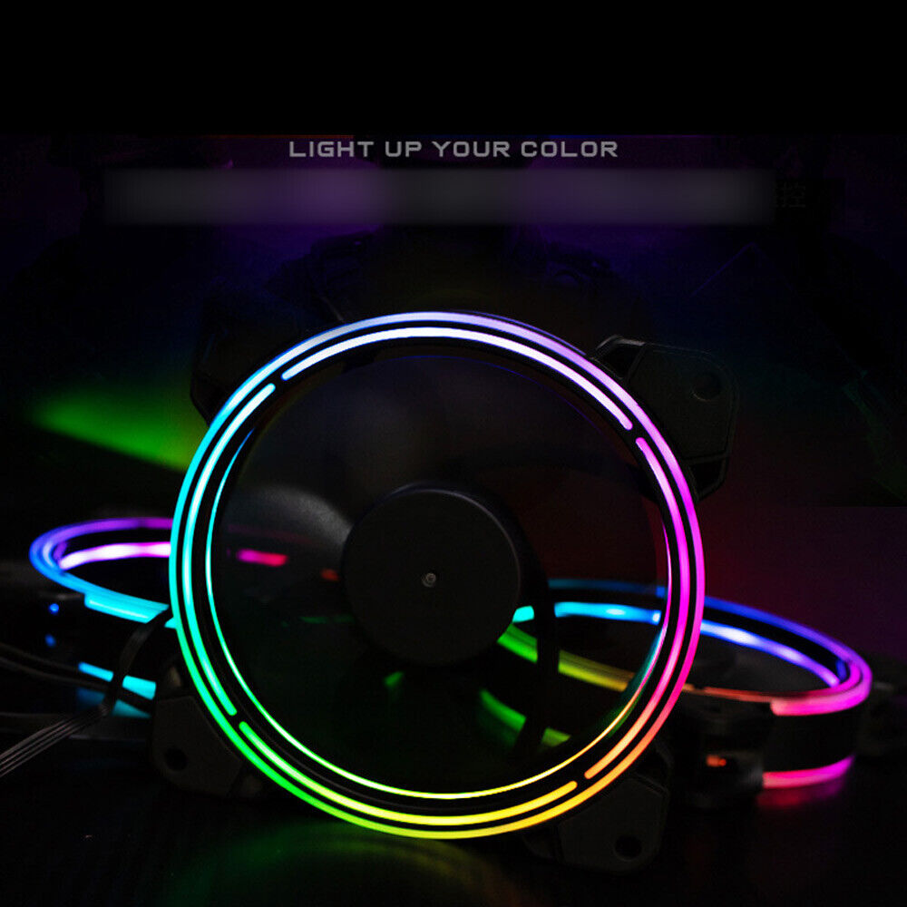 Computer case fan 12cm silent cooling color changing AURA syn double-sided RGB