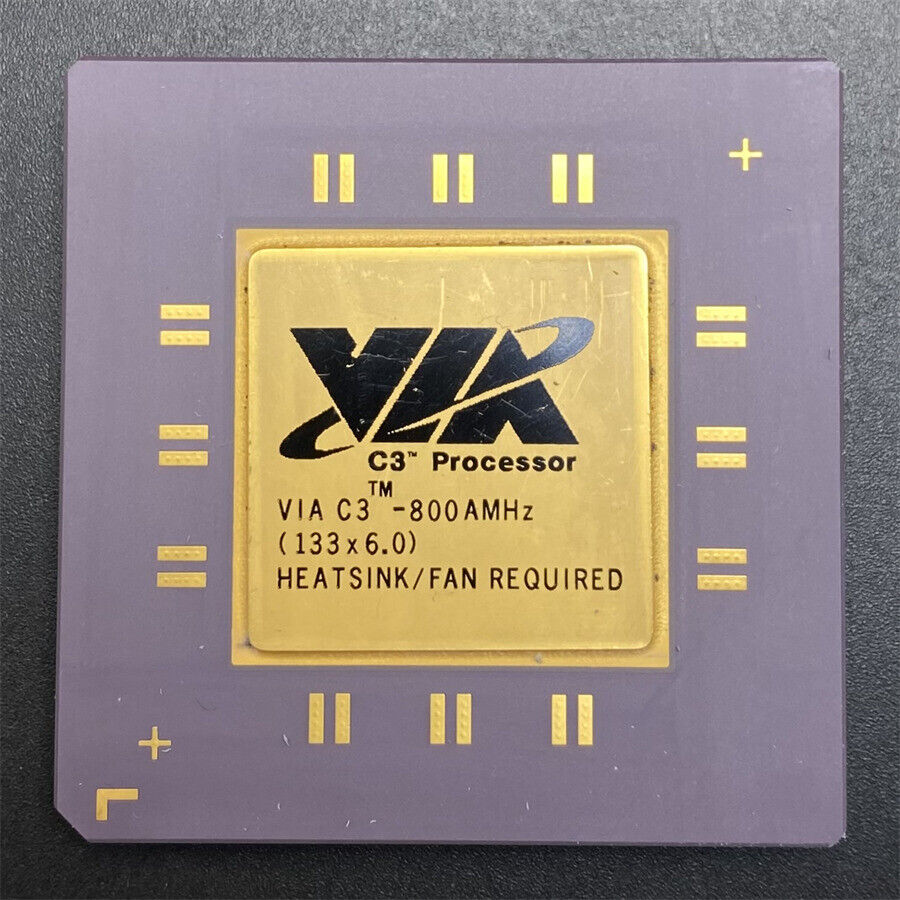 VIA C3 800AMHz Processor Samuel2 800MHz 32bit CPU 1.65v Gold Socket370 133MHz