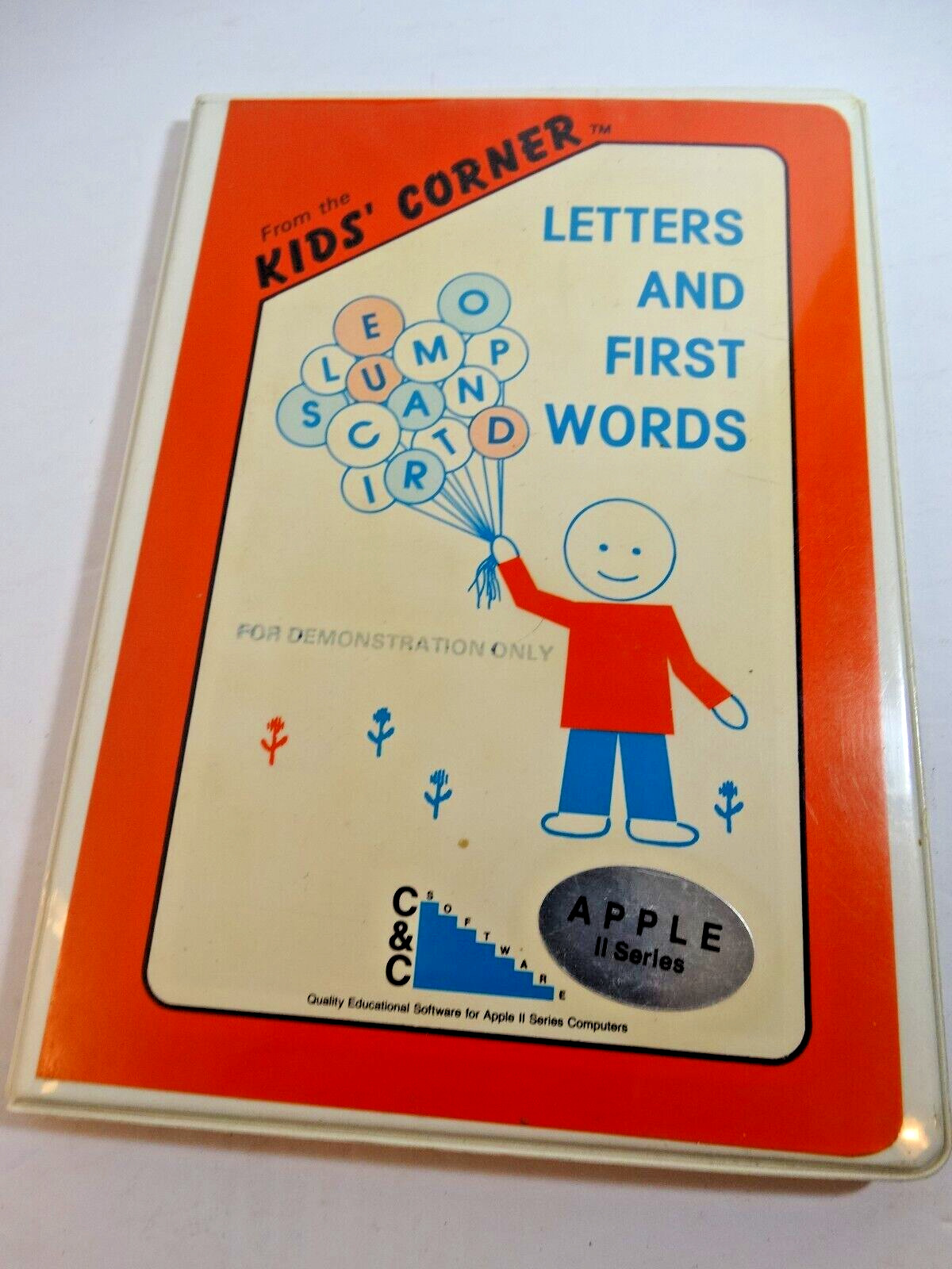 Rare Apple II Computer Software Demo Demonstration Only Kid\'s Corner Letters