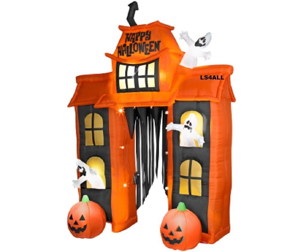 10FT GIANT HAUNTED HOUSE ARCHWAY W/ STROBE LIGHTS AIRBLOWN INFLATABLE HALLOWEEN