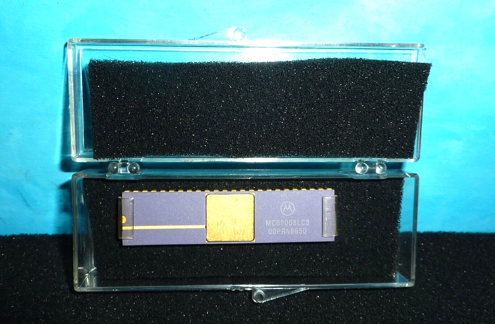 Motorola MC68008LC8 Purple Ceramic/Gold DIP Collectible Microprocessor .