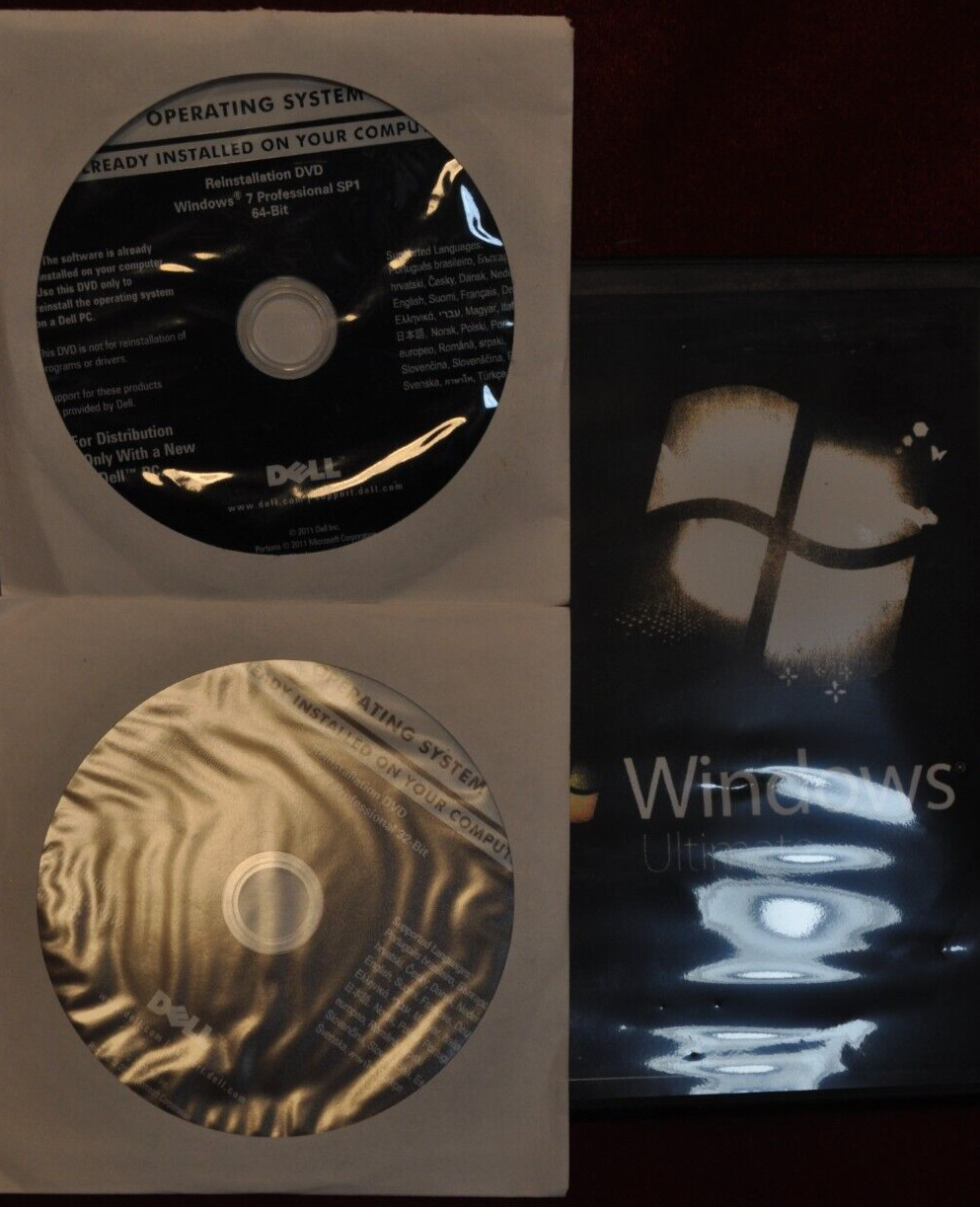 Windows 7 Ultimate 32 & 64 Bit Full Install/and Bonus Original Restore DVD