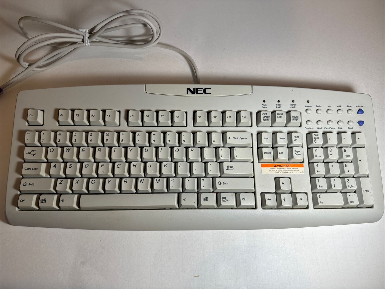 Vintage NEC SK-1300 Computer Keyboard TESTED