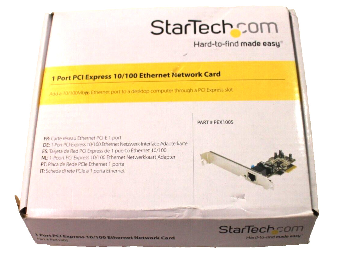 Star Tech.com 1 Port PCI Express 10/100 Ethernet Network Card PEX 1000S in Box