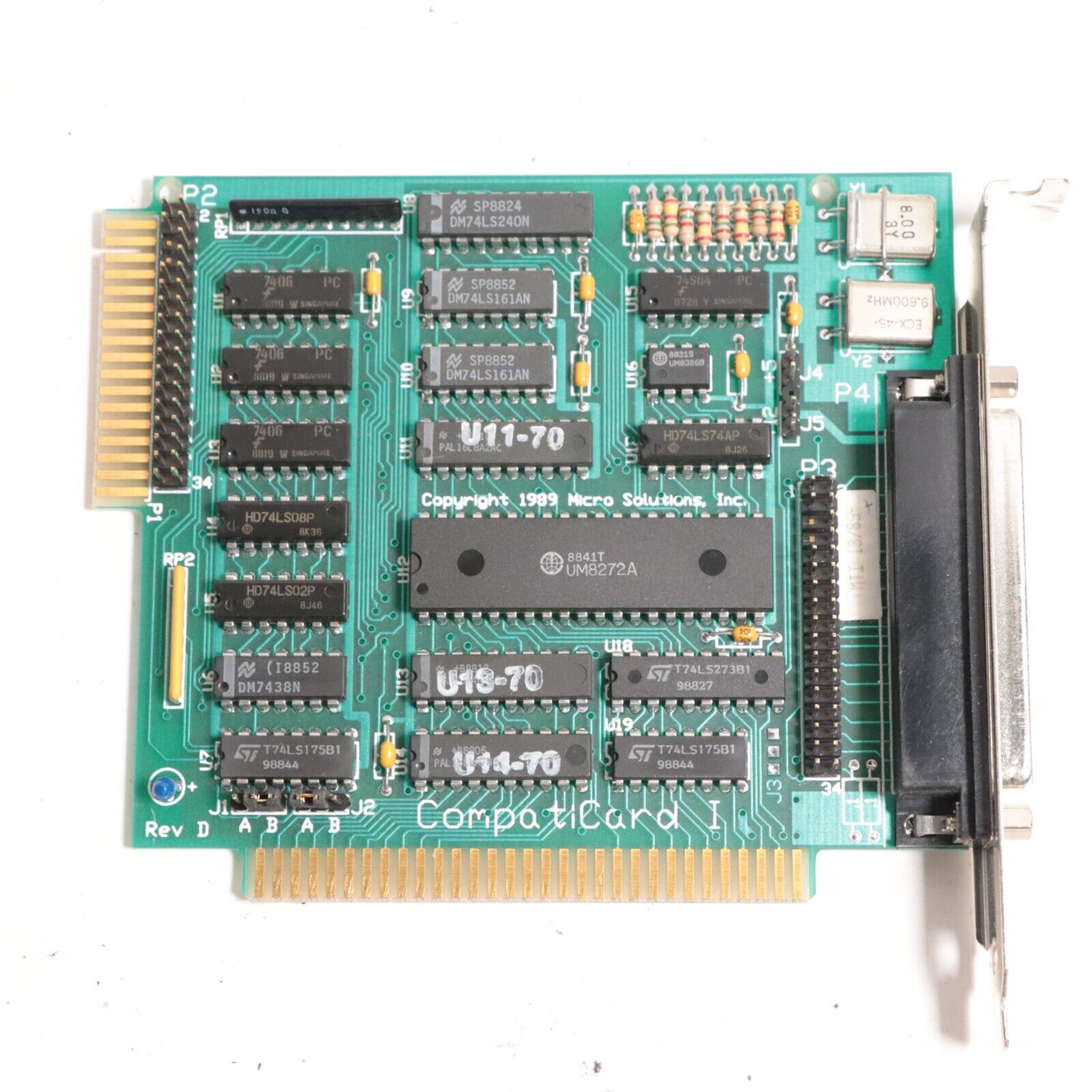 CompatiCard I PC XT AT 8-bit ISA Floppy Controller 1989 MicroSolutions