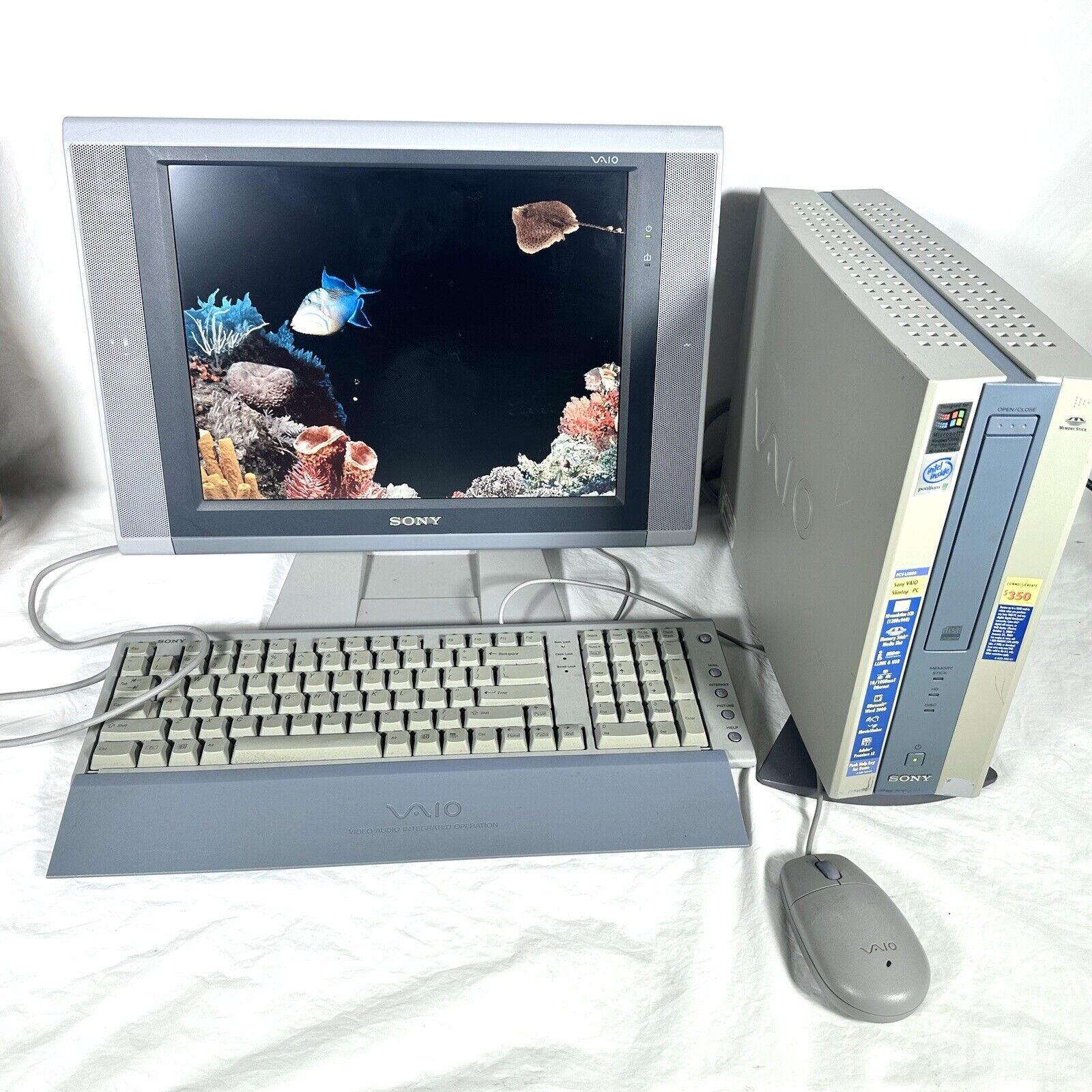 SONY VAIO PCV-LX800 Retro PC  Desktop Computer Pentium iii Complete Working