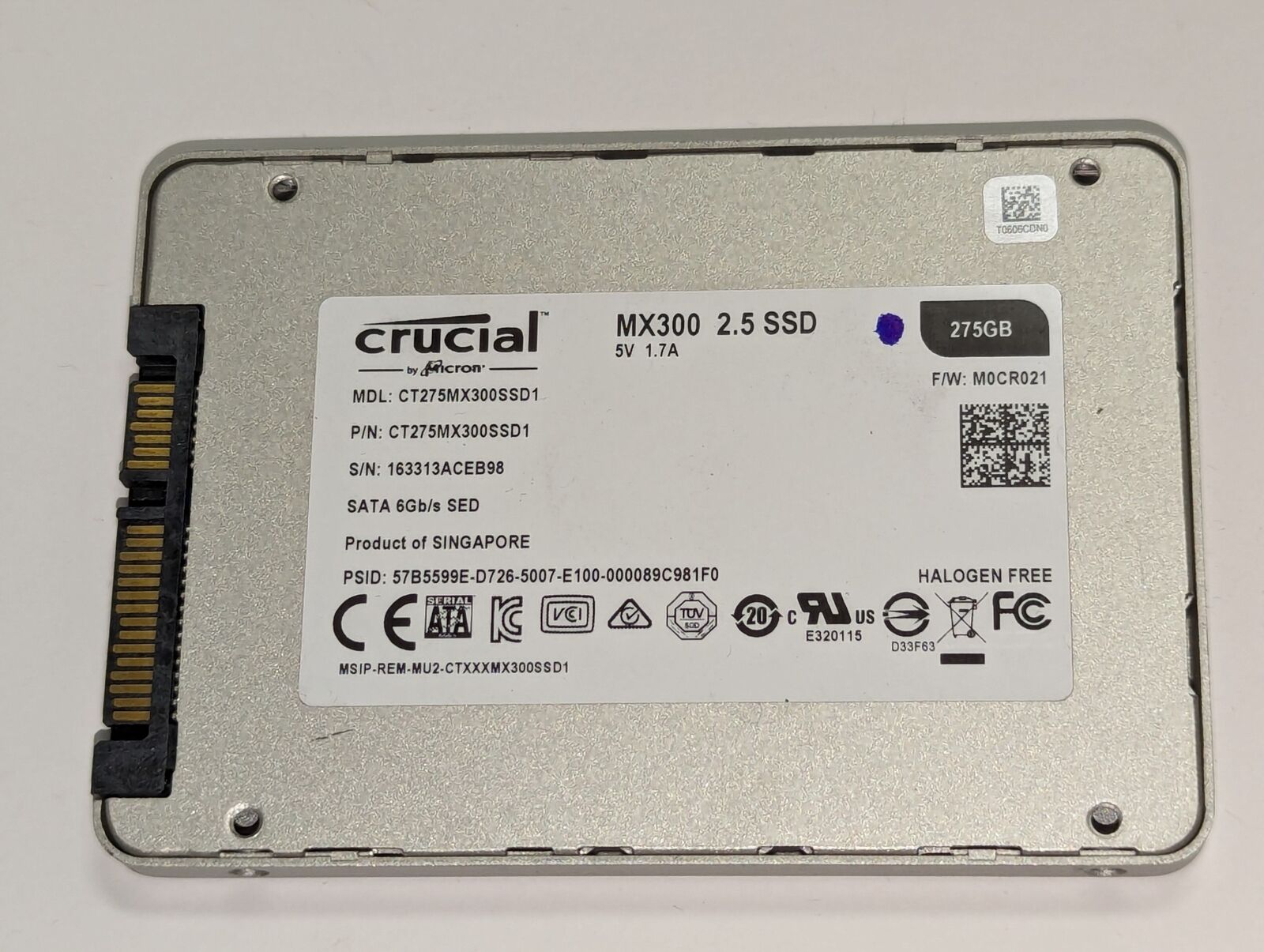 Crucial 275GB MX300 SATA SSD 2.5\