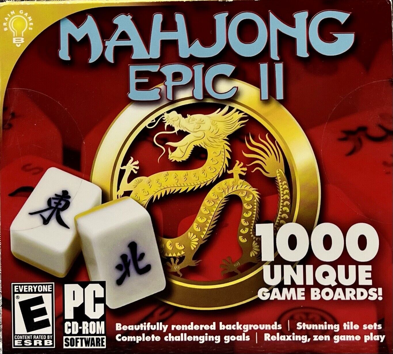 Mahjon Epic II: 1000 Unique Game Boards - PC CD-ROM Software Game (Rated E)
