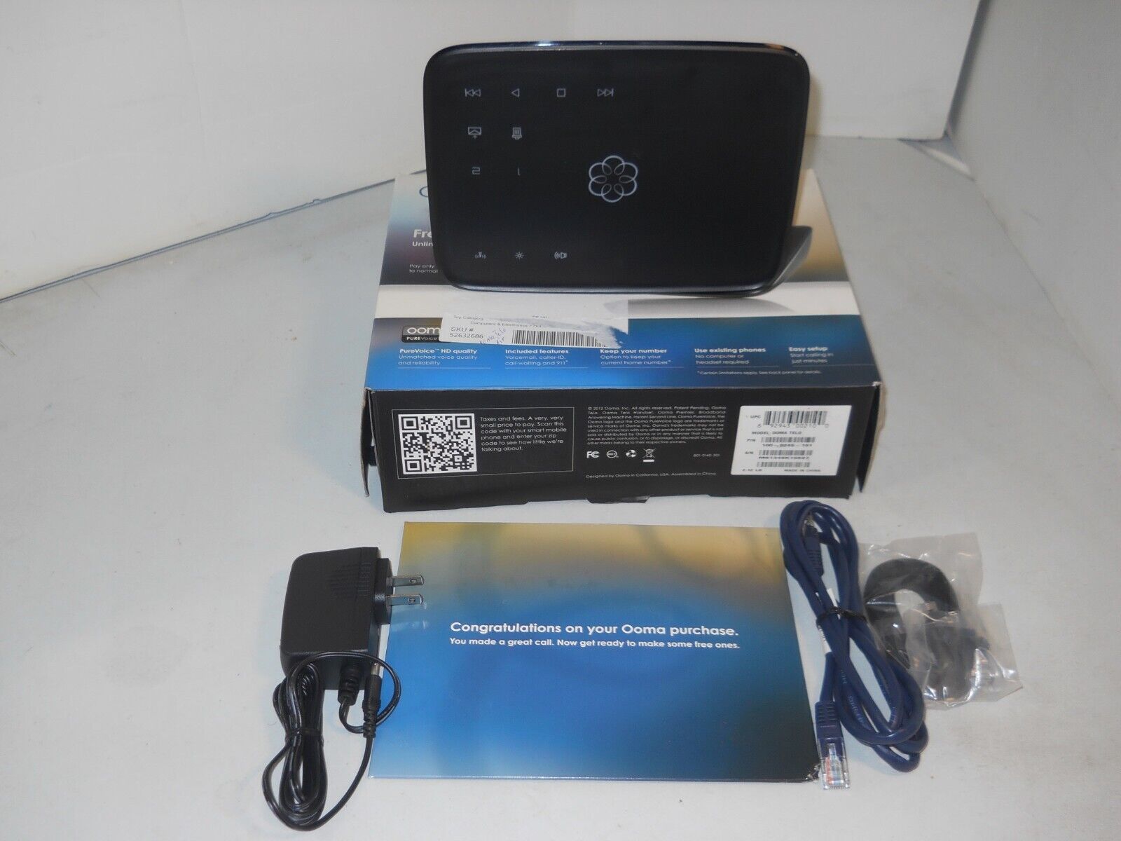 Ooma TELO AIR FREE HOME PHONE SERVICE  unlimited U.S calling and low int rates