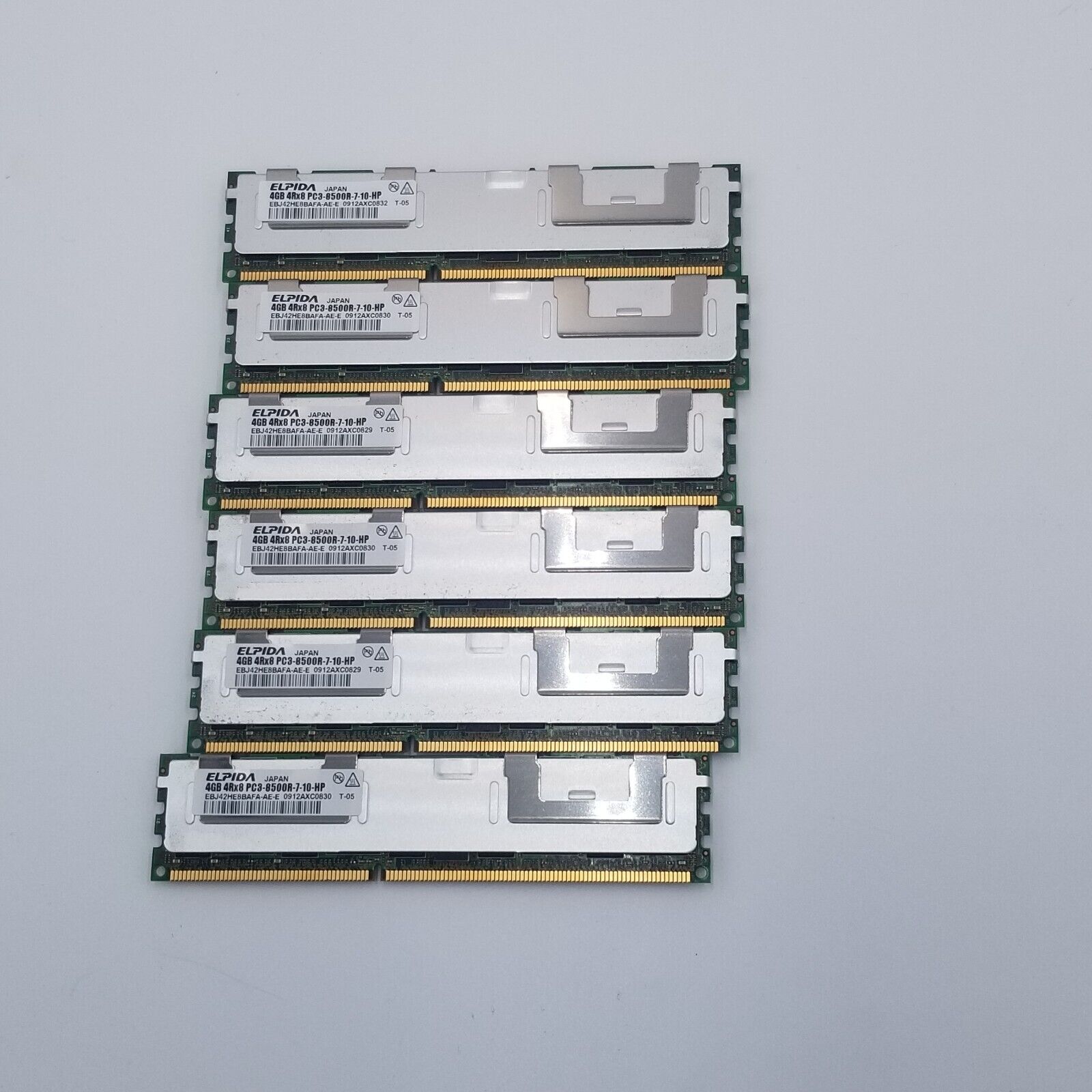 ELPIDA 6X4GB (24GB) 4GB 4Rx8 PC3-8500R-7-10-HP Memory DDR3 SDRAM Server RAM