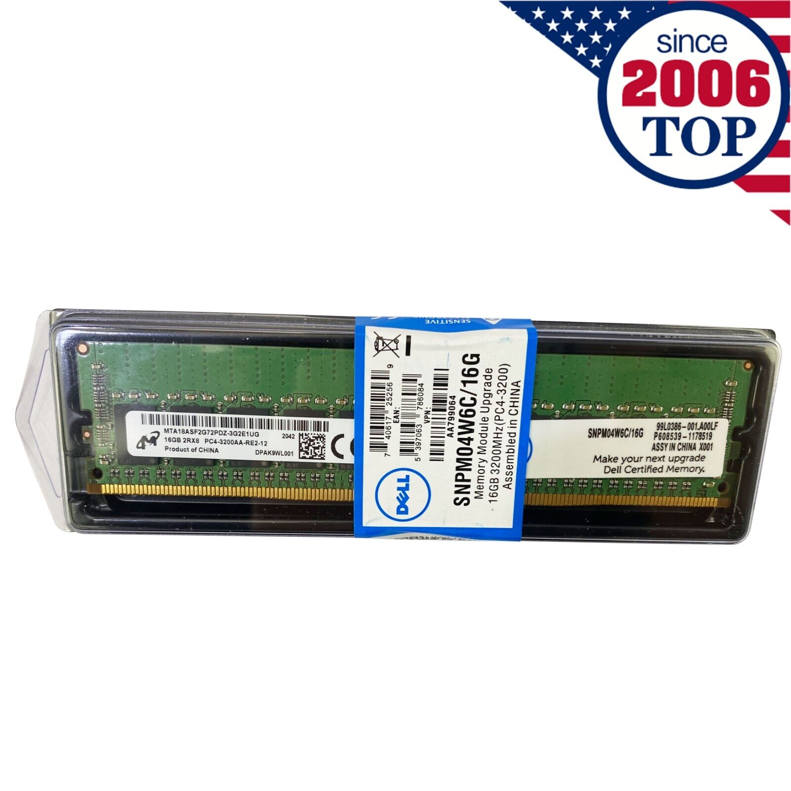   Dell SNPM04W6C/16G 16GB 2RX8 DDR4 3200MHz RDIMM Server Memory