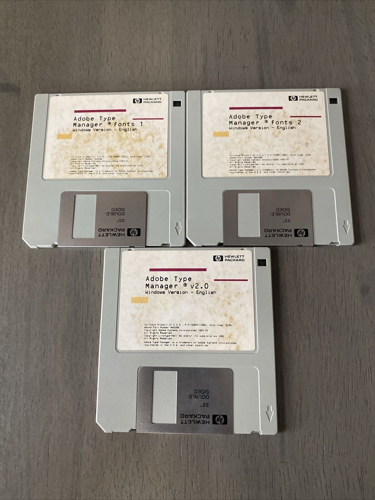 Junk Drawer Vintage 1991 Adobe Type Manager Floppy Disk Lot of 3 - For Windows