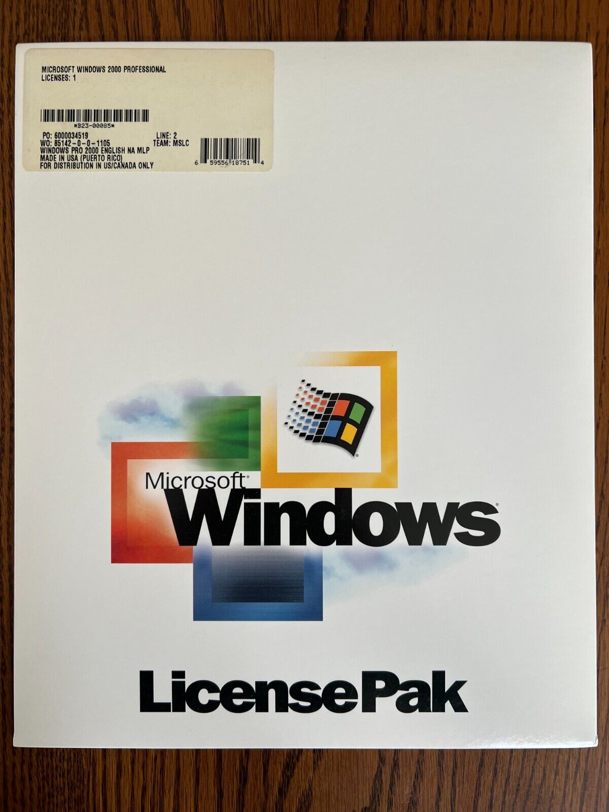 Microsoft Windows 2000 Professional LicensePak Brand New Fully Sealed