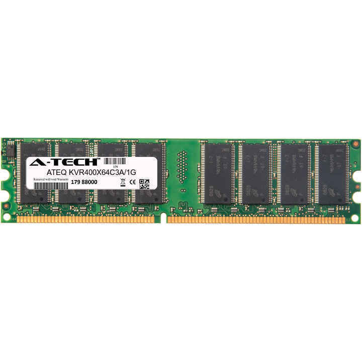 Kingston KVR400X64C3A/1G A-Tech Equivalent 1GB DDR 400 PC3200 Desktop Memory RAM
