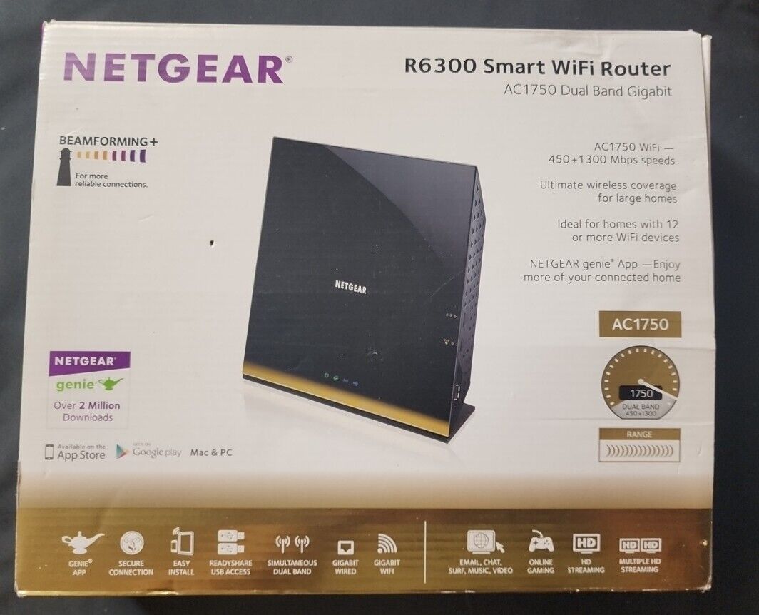 NEW NETGEAR R6300 1300Mbps 5 Port Wireless Router