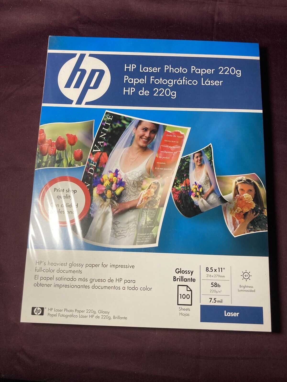 4 Lot HP Laser Glossy Photo Paper - 8.5 x 11 - 100 sheets - New Sealed Package