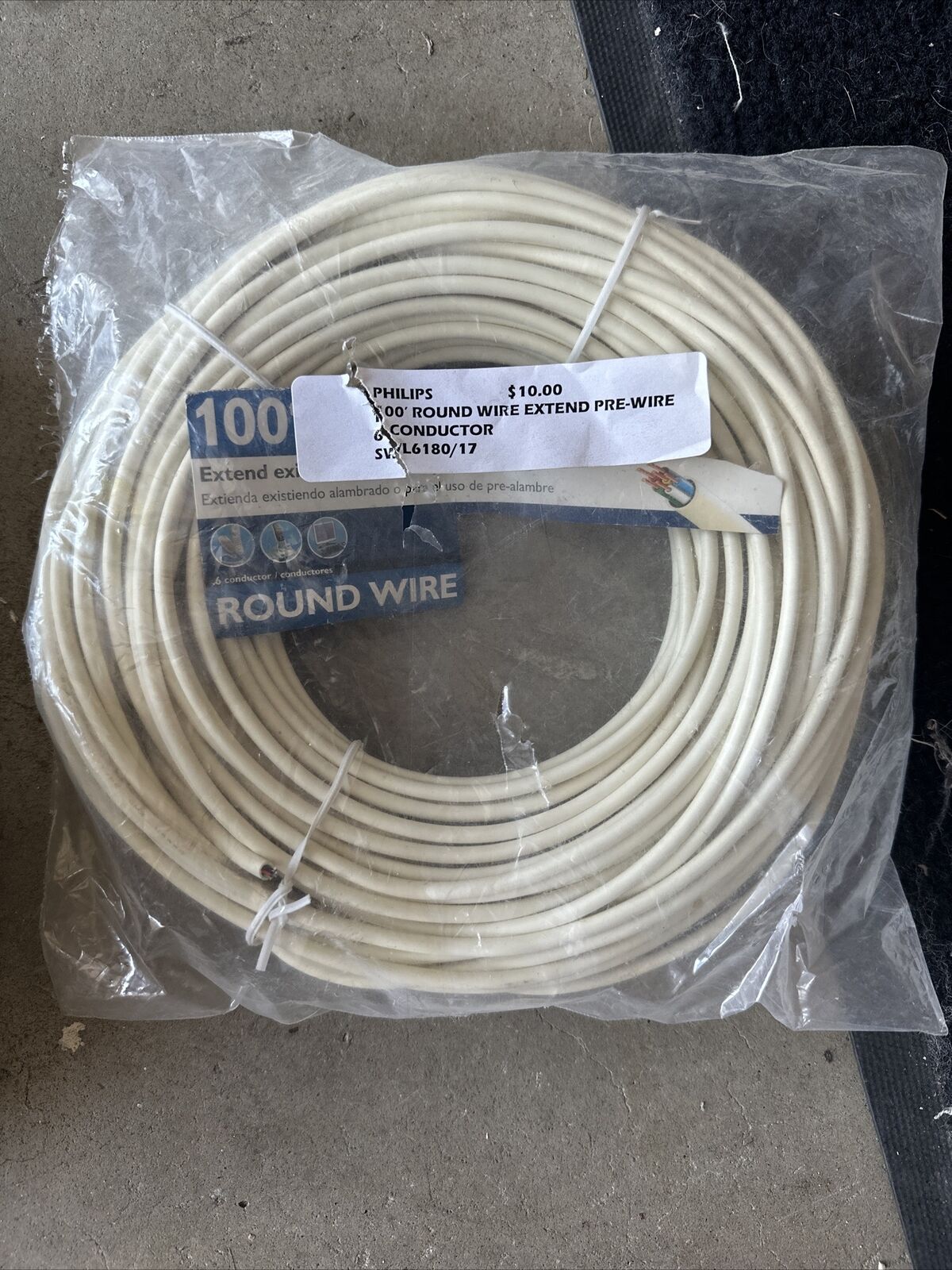 100’ philips round wire extend pre wire or other diy
