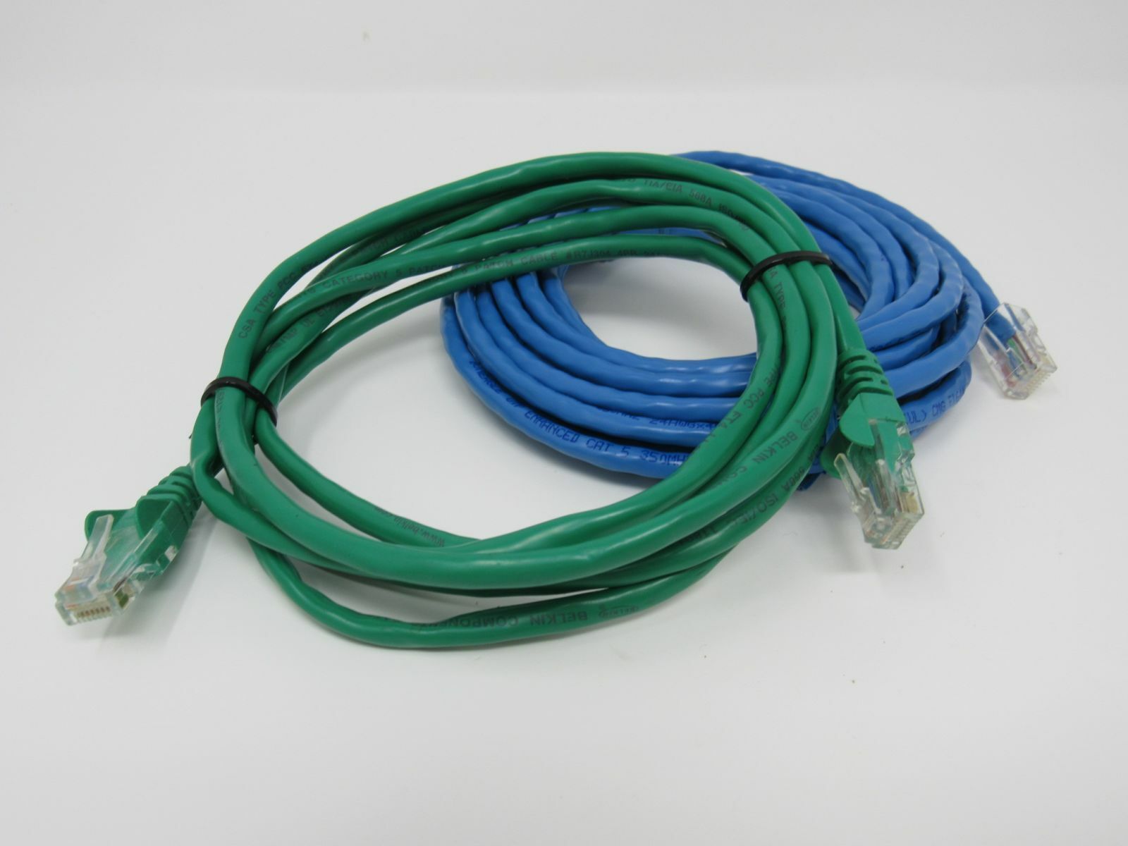 Standard Lot of 2 Ethernet Patch Cables RJ-45 Variety of Lengths Cat5e