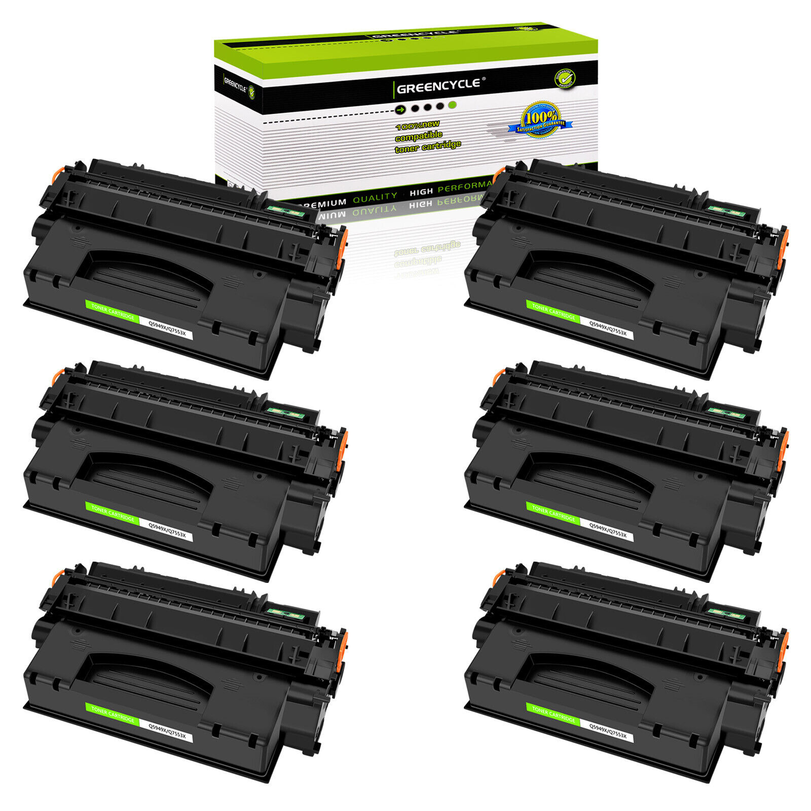 GREENCYCLE 6× Q7553X 53X Toner fit for HP LaserJet P2014 P2015 M2727 MFP M2727nf